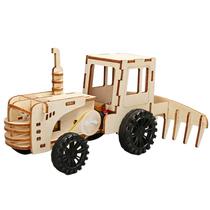Kit científico: trator agrícola de madeira DIY STEM para crianças de 8 a 12 anos