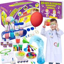 Kit científico UNGLINGA 30 experimentos com jaleco para crianças