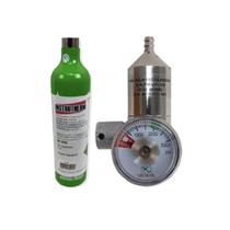 Kit Cilindro Calibração 4 Gases Carbono Oxigênio Hidrogênio 34L Alumínio K-4 Regulador Pressão V-5 Instruthem