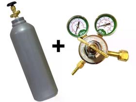 Kit Cilindro de Gás Carbônico Co² 4,6kg 1m³ 7 lts Vazio - Brax + Regulador de Pressão para Cilindro de Co2 Gás Carbônico