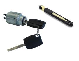 Kit Cilindro + Haste Fecho Fechadura Capô Compatível com Ford Focus 2009 a 2013