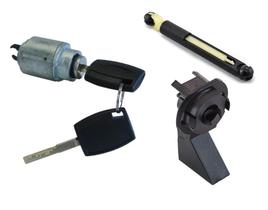 Kit Cilindro + Haste + Suporte Fechadura Capô Compatível com Focus 2009 a 2013
