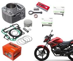 Kit Cilindro Motor Kmp + Biela Txk + Par Válvulas Scud Mhale Fz15 Fazer Xtz Crosser Factor 150 Junta Kit A