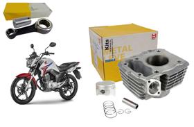 Kit Cilindro Motor Pistão Anéis + Biela Metal Leve Mahle Cg Titan Fan Cargo Bros 150 Ks Es Esd Ex Flex Mix Cargo Ano 2004 Ate 2020