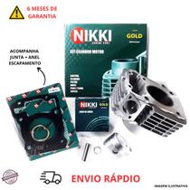 Kit Cilindro Motor Pistão Anel + Junta Biz 100 1998 1999 2000 2001 2002 2003 2004 2005 Nikki Gold