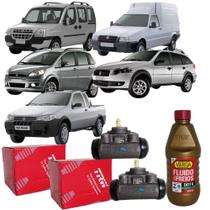 Kit Cilindros Roda Traseiro + Fluído de Freio Dot4 Trw Fiat Doblo Fiorino Strada Palio Weekend Idea