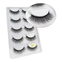 Kit Cílios Postiços 3d Estilo Mink 5 Pares Natural Kit Cílios Postiços 3d Estilo Mink 5 Pares Natural