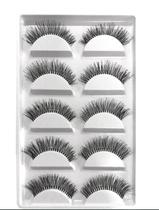 Kit Cílios Postiços Eye Lashes Beautiful Fashion - 5 Pares Pretos