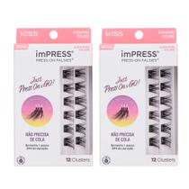 Kit Cílios Postiços imPRESS Mini Refil Audacioso Volume 2 unid - Kiss New York
