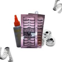 Kit Cilios Real Love, Cola Salon Pro e Tufinhos Kit Cilios Real Love, Cola Salon Pro e Tufinhos