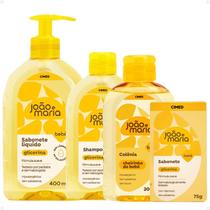 Kit Cimed João e Maria: Sabonete Liquído 400ml, Shampoo 200ml, Sabonete em Barra 75g e Colônia 200ml