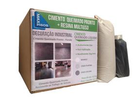 Kit Cimento Queimado Pronto Piso Branco Maxpisos Kit Cimento Queimado Pronto Piso Branco Maxpisos