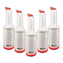 Kit Cinco Garrafas Store'n Pour 1 Litro Vermelha Weck Kit Cinco Garrafas Store'n Pour 1 Litro Vermelha Weck