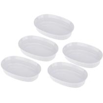 Kit Cinco Saladeiras de Melamina Oval 18 x 12 x 4,2cm WECK