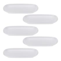 Kit Cinco Travessa Retangular de Melamina Rasa 19 x 12,5 x 2 cm WECK