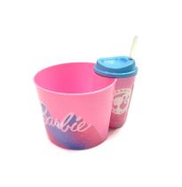 Kit Cinema Barbie Infantil Balde De Pipoca Com Copo