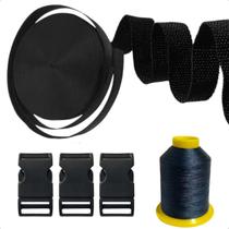 Kit Cinta 10mts + 10 Fechos 10 Reguladores E Linha Poliamida