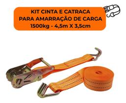 Kit cinta e catraca p/amarraçao de carga 1.500kg 3.5cm x 4.5m - bestfer