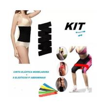 Kit Cinta Modeladora + 5 Faixas Elásticas Atividade Em Casa