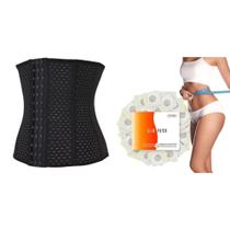 Kit cinta modeladora+ 60 adesivos para emagrecer