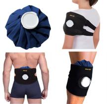 Kit Cinta Multiuso + Bolsa Gelo Abdomem Costas 1,5l Preto Artipé