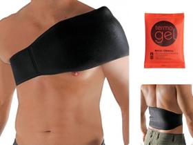 Kit Cinta Multiuso Para Bolsa Térmica Gel Abdômen e Costas Preto + Bolsa Gel - Artipé