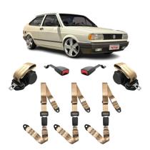 Kit Cinto Bege Volks Gol Quadrado Abdominal 3 Pontos Haste