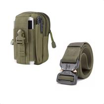 Kit Cinto Com Fivela Engate Rapido E Bolsa Bag Tática Militar Porta Celulares E Objetos De Alta Qualidade Linha Premium