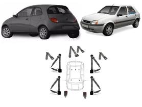 Kit cinto de segurança COMPLETO para FORD FIESTA + fechos Kit cinto de segurança COMPLETO para FORD FIESTA + fechos