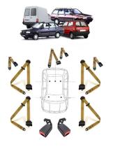 Kit cinto de segurança COMPLETO RETRÁTIL para FIAT UNO + fechos