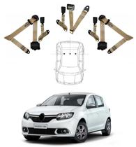 Kit cinto de segurança traseiro de 3 pontos Renault Sandero + fecho
