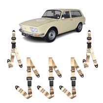 Kit Cinto Estático Bege Fusca Variant 3 Pontos Abdominal