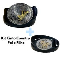 Kit Cinto Fivela Country Pai e Filho Kit Cinto Fivela Country Pai e Filho
