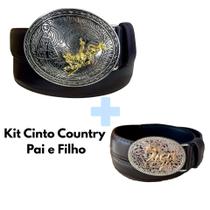 Kit Cinto Fivela Country Pai e Filho