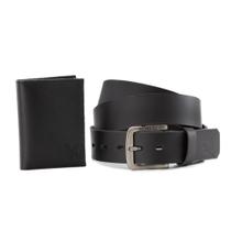 Kit Cinto Masculino Em Couro Legitimo + Porta Cartão Em Couro