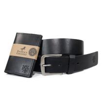 Kit Cinto Masculino Em Couro Legitimo + Porta Cartão Em Couro