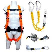 KIT Cinto Paraquedista Abdominal + Talabarte Duplo com ABS com Trava Quedas.