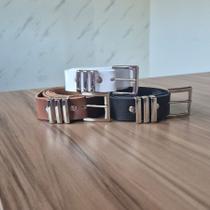 KIT Cinto PLUS SIZE Fivela Quadrada com passador Triplo. PRATA