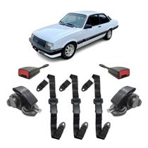 Kit Cinto Preto Chevette Haste Flexível Abdominal 3 Pontos Kit Cinto Preto Chevette Haste Flexível Abdominal 3 Pontos