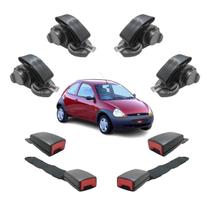 Kit Cinto Preto Ford Ka Até 2007 Fêma 3 Pontos Hastes Ld Le