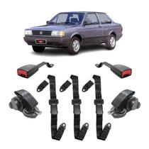 Kit Cinto Preto Gol Quadrado Voyage Abdominal 3 Pontos Haste