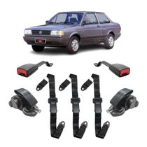 Kit Cinto Preto Gol Quadrado Voyage Abdominal 3 Pontos Haste