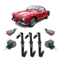 Kit Cinto Preto Karmann Guia Abdominal 3 Pontos Haste Kit Cinto Preto Karmann Guia Abdominal 3 Pontos Haste