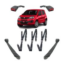 Kit Cinto Preto Uno 3 Pontos Ld Le Abdominal e Hastes Ld Le