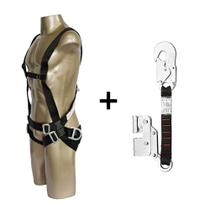 Kit Cinto Segurança 3 Argolas + Trava Quedas Dg6002 Dg9000