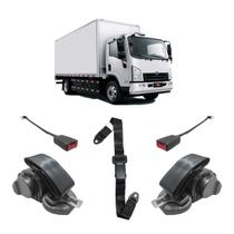 Kit Cinto Segurança Preto Caminhões Abdominal Hastes 3 Ponto