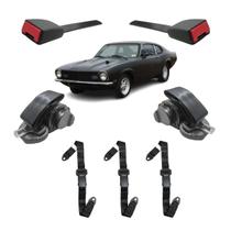 Kit Cinto Segurança Preto Maverick 3 Pontos Abdominal Haste Kit Cinto Segurança Preto Maverick 3 Pontos Abdominal Haste