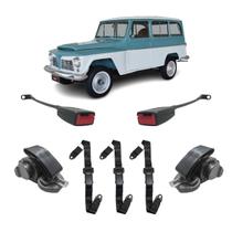 Kit Cinto Segurança Rural Willys Abdominal 3 Pontos Hastes Kit Cinto Segurança Rural Willys Abdominal 3 Pontos Hastes