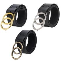 Kit Cintos Femininos Preto Blogueira Tendência Argola Dupla Kit Cintos Femininos Preto Blogueira Tendência Argola Dupla
