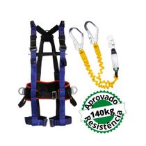 KIT Cinturão Paraquedista Ultra 7 Pontos + Talabarte Duplo Em Y Com ABS CA 46892 KIT Cinturão Paraquedista Ultra 7 Pontos + Talabarte Duplo Em Y Com ABS CA 46892